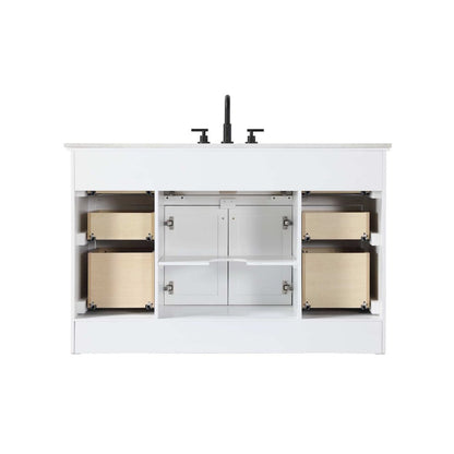 54 inch Single Bathroom Vanity in White