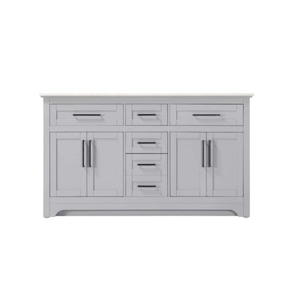 60 inch Double Bathroom Vanity in Grey