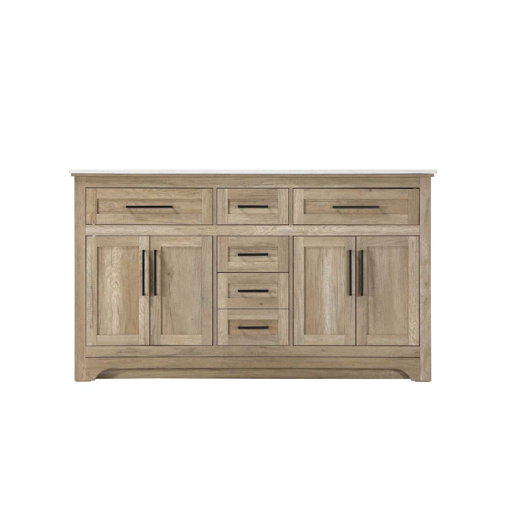 60 inch Double Bathroom Vanity in Natural oak
