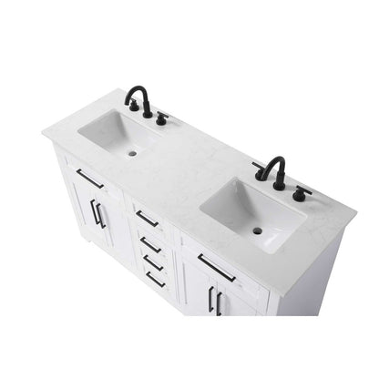 60 inch Double Bathroom Vanity in White