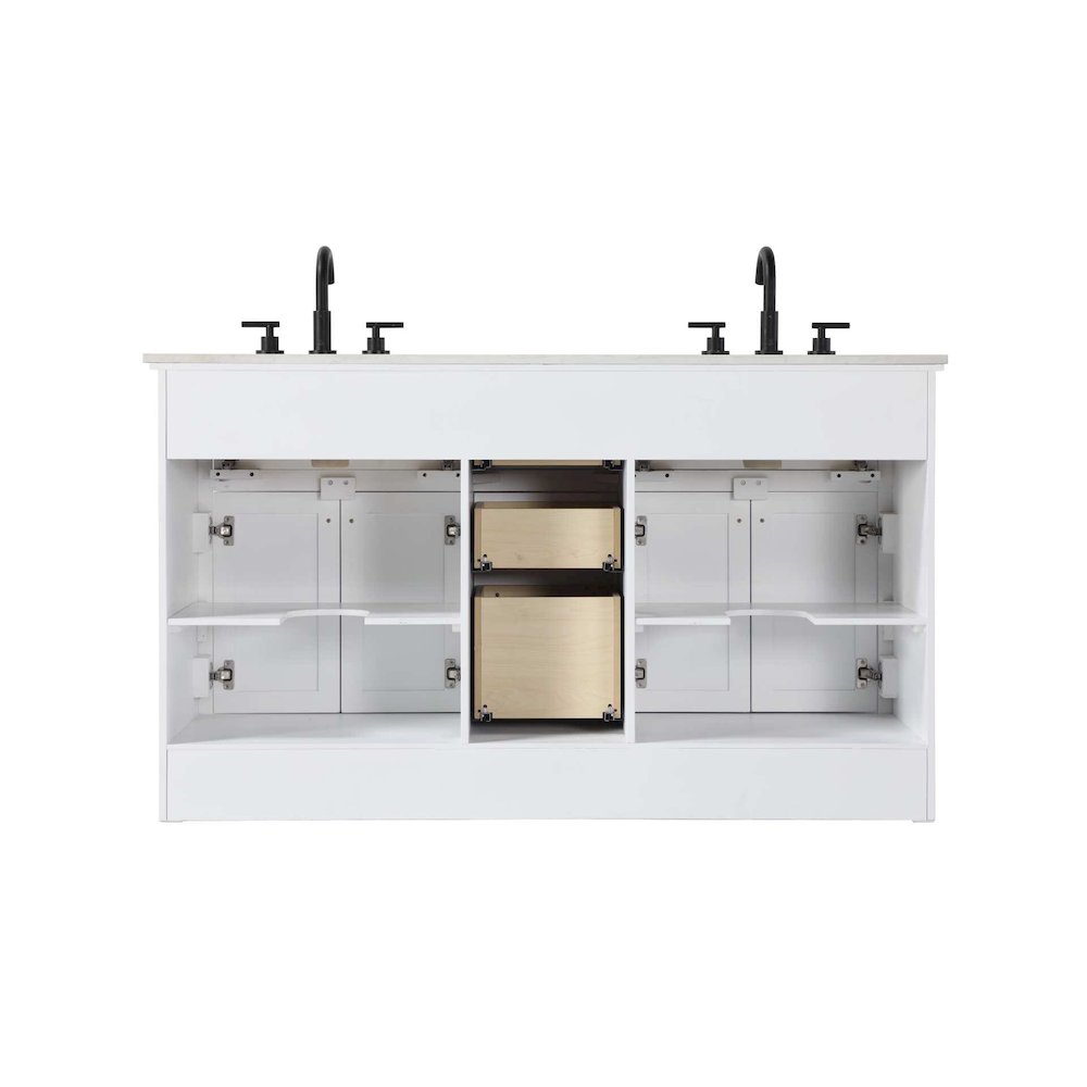 60 inch Double Bathroom Vanity in White