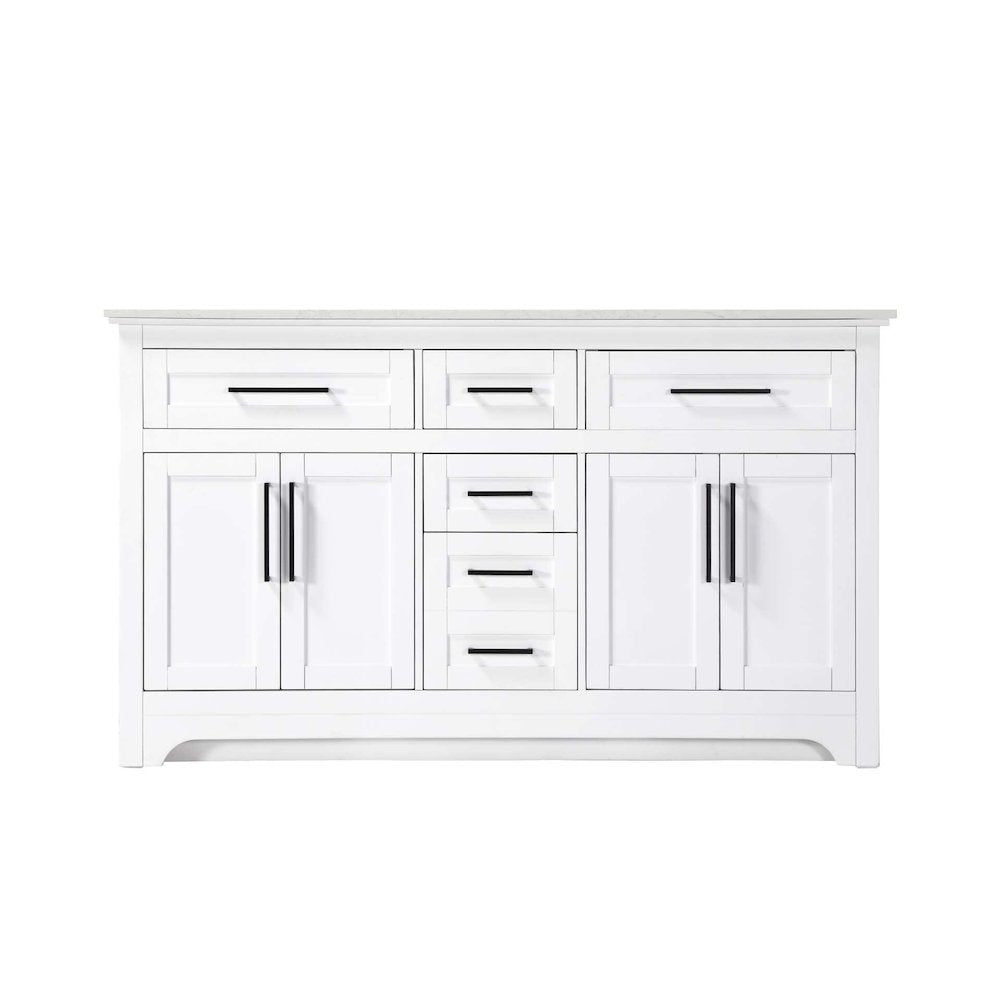 60 inch Double Bathroom Vanity in White