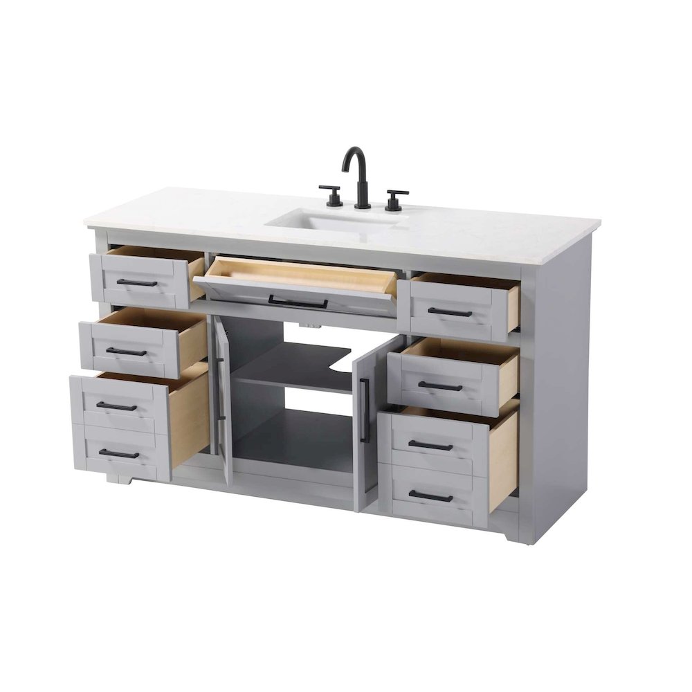 60 inch Single Bathroom Vanity in Grey