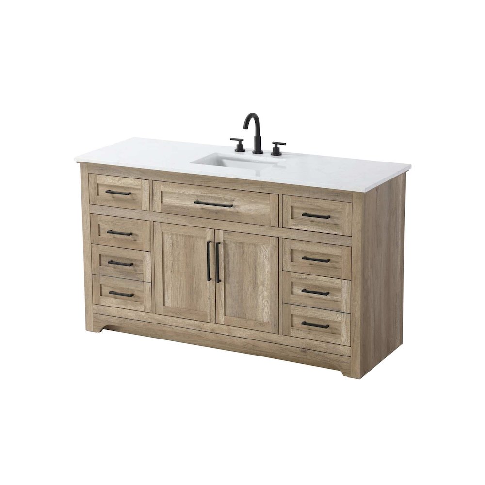 60 inch Single Bathroom Vanity in Natural oak