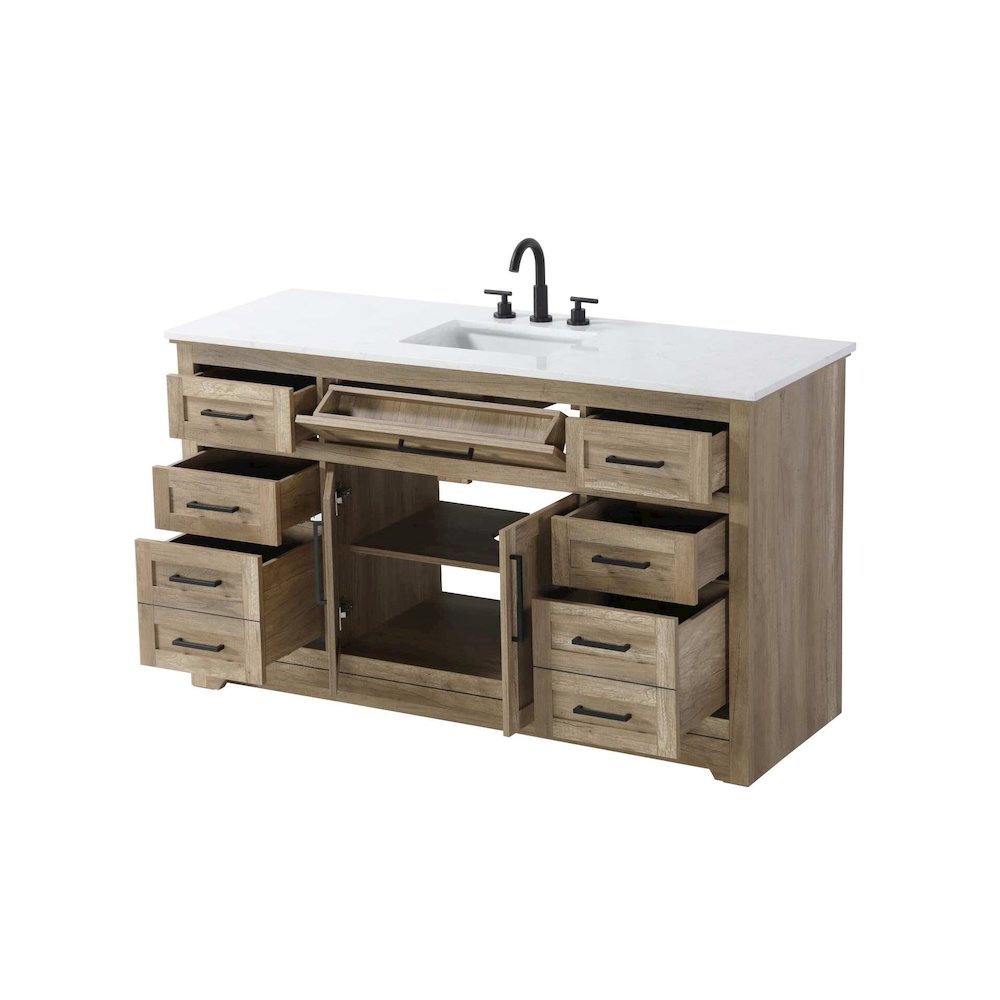60 inch Single Bathroom Vanity in Natural oak