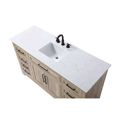 60 inch Single Bathroom Vanity in Natural oak