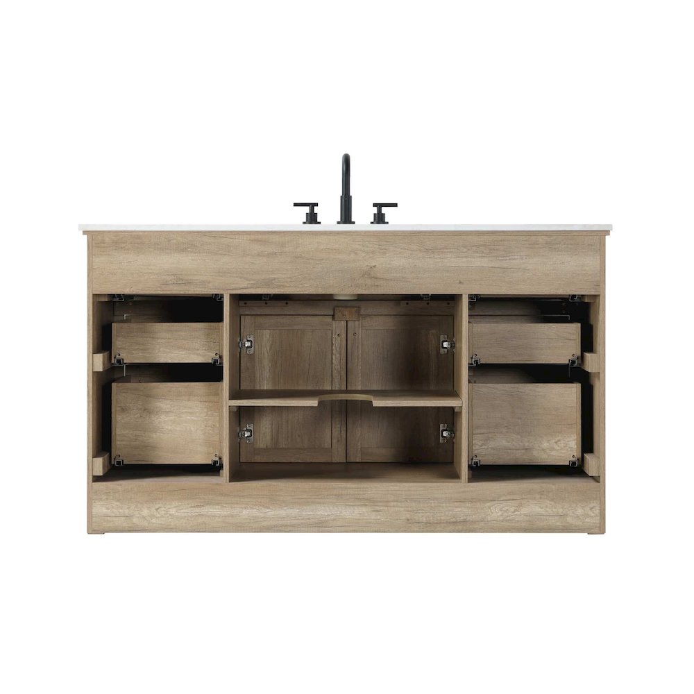 60 inch Single Bathroom Vanity in Natural oak