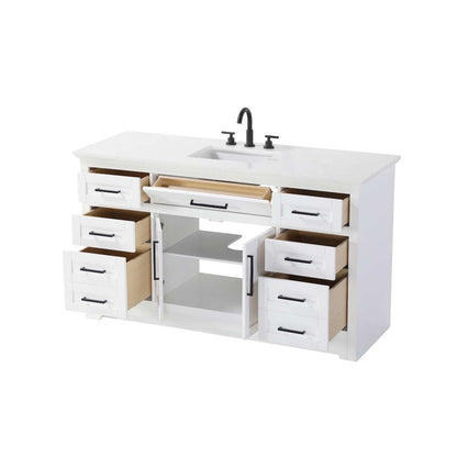 60 inch Single Bathroom Vanity in White