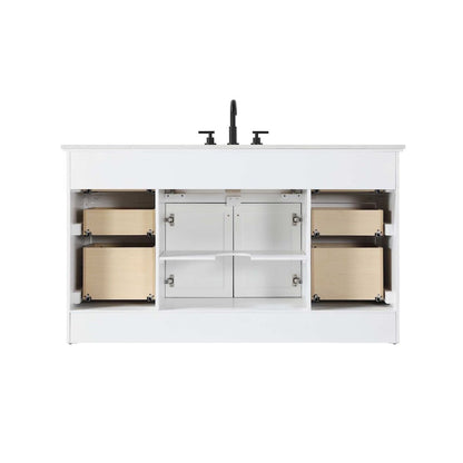 60 inch Single Bathroom Vanity in White