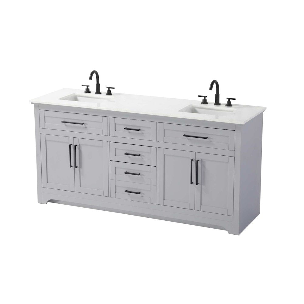 72 inch Double Bathroom Vanity in Grey