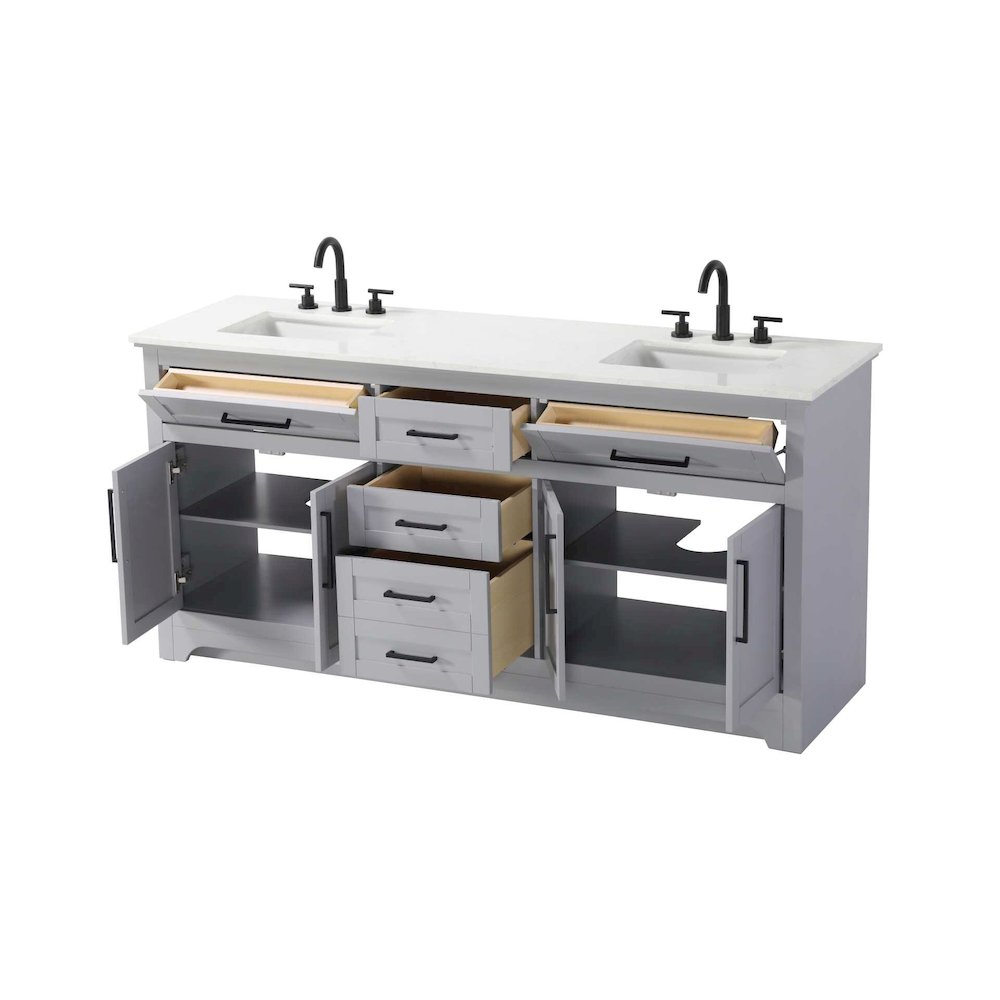 72 inch Double Bathroom Vanity in Grey
