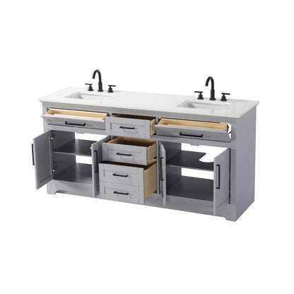 72 inch Double Bathroom Vanity in Grey