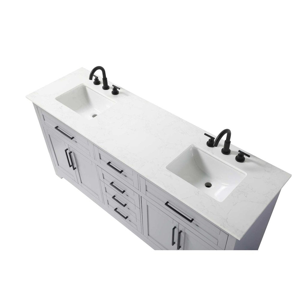 72 inch Double Bathroom Vanity in Grey