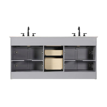 72 inch Double Bathroom Vanity in Grey