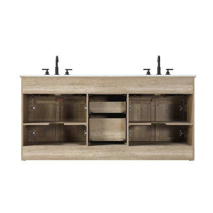 72 inch Double Bathroom Vanity in Natural oak