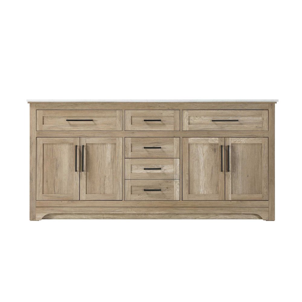 72 inch Double Bathroom Vanity in Natural oak
