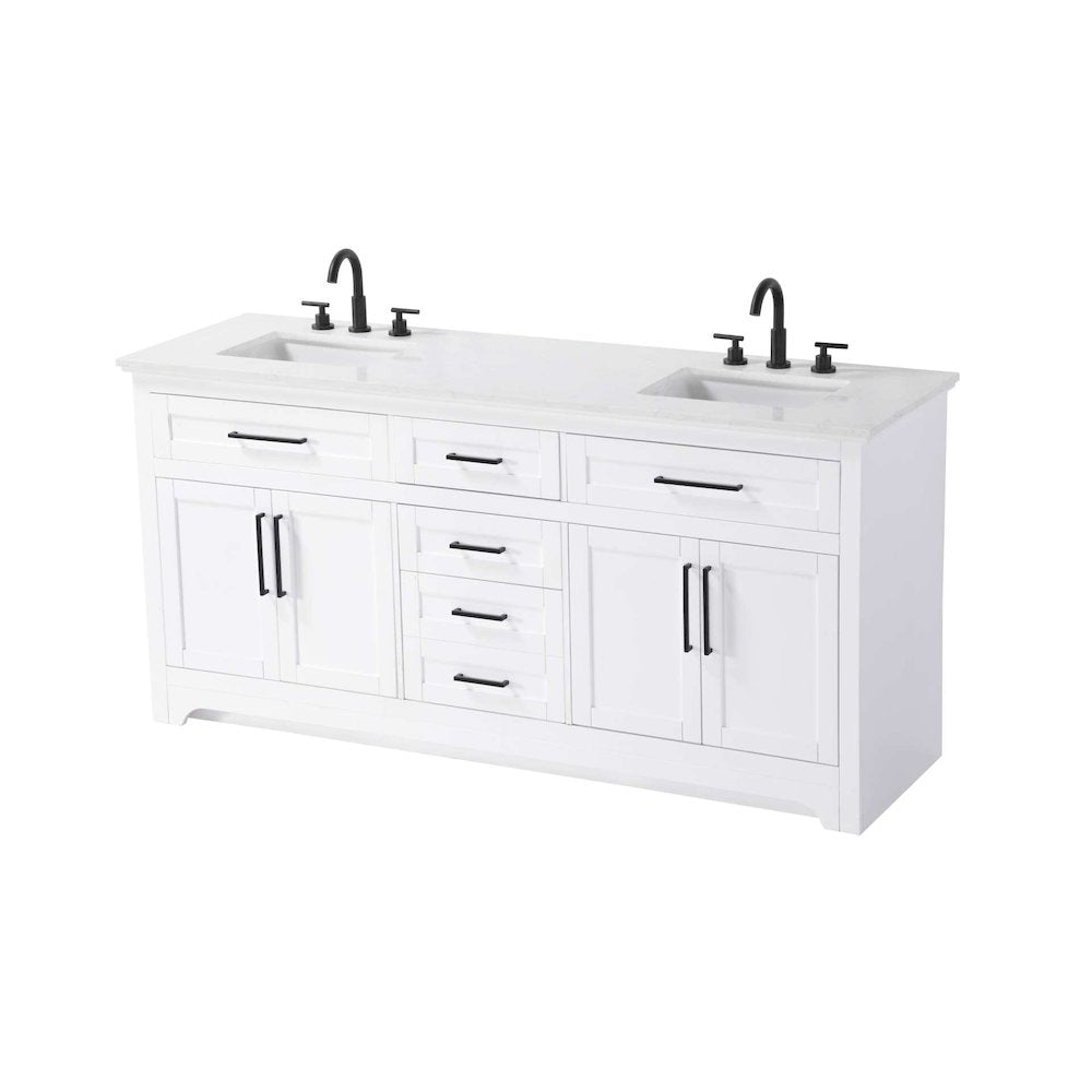72 inch Double Bathroom Vanity in White
