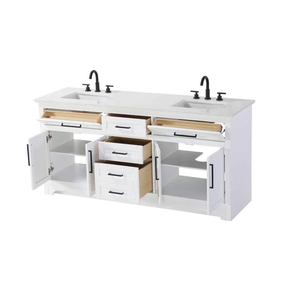 72 inch Double Bathroom Vanity in White