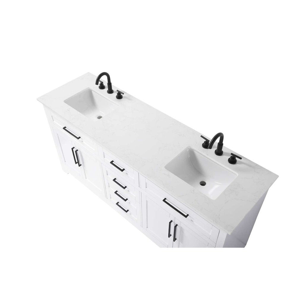 72 inch Double Bathroom Vanity in White
