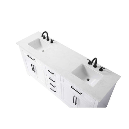 72 inch Double Bathroom Vanity in White