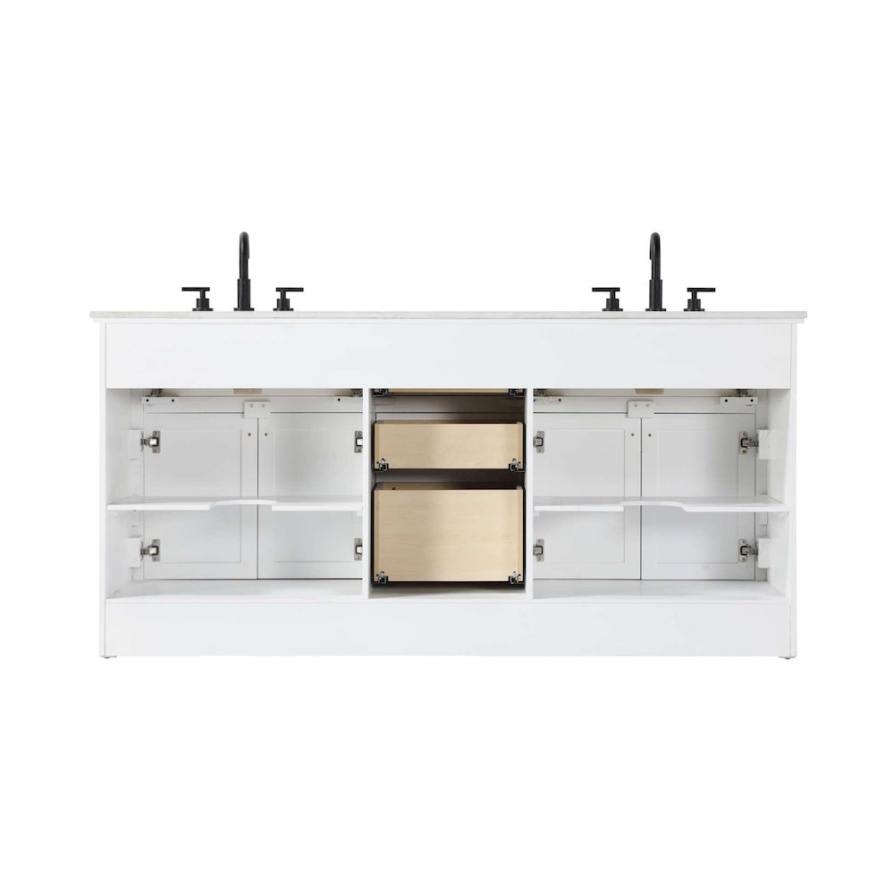72 inch Double Bathroom Vanity in White