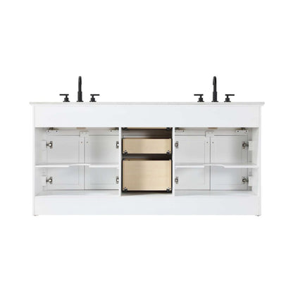 72 inch Double Bathroom Vanity in White