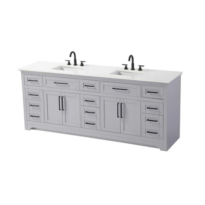 84 inch Double Bathroom Vanity in Grey