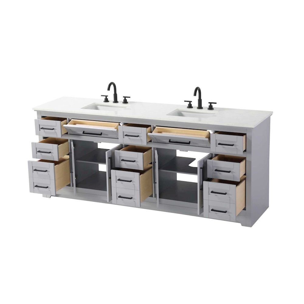 84 inch Double Bathroom Vanity in Grey