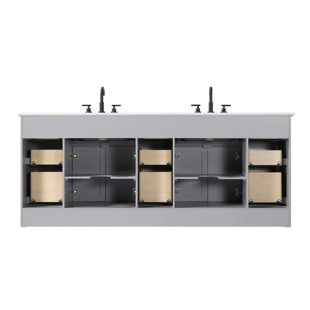 84 inch Double Bathroom Vanity in Grey
