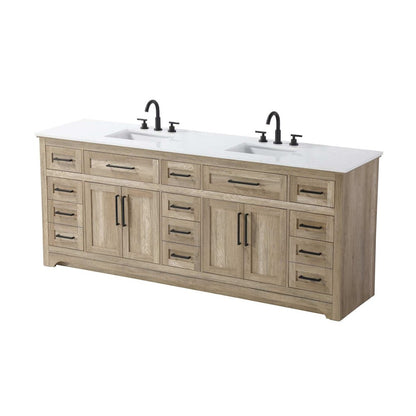 84 inch Double Bathroom Vanity in Natural oak
