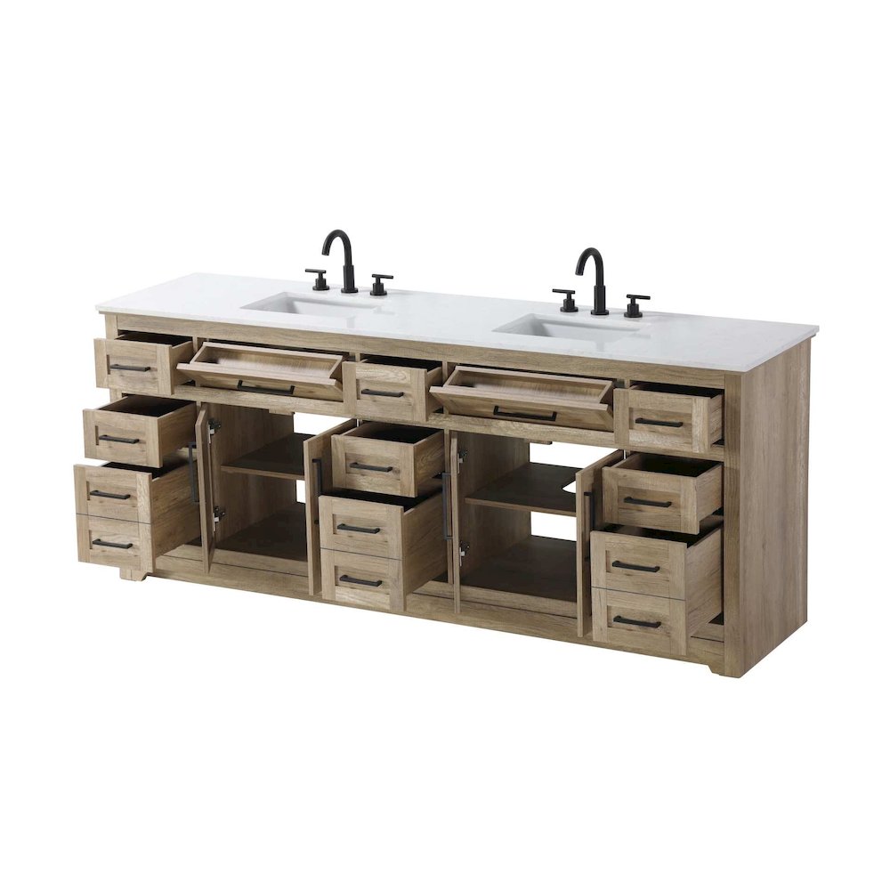 84 inch Double Bathroom Vanity in Natural oak