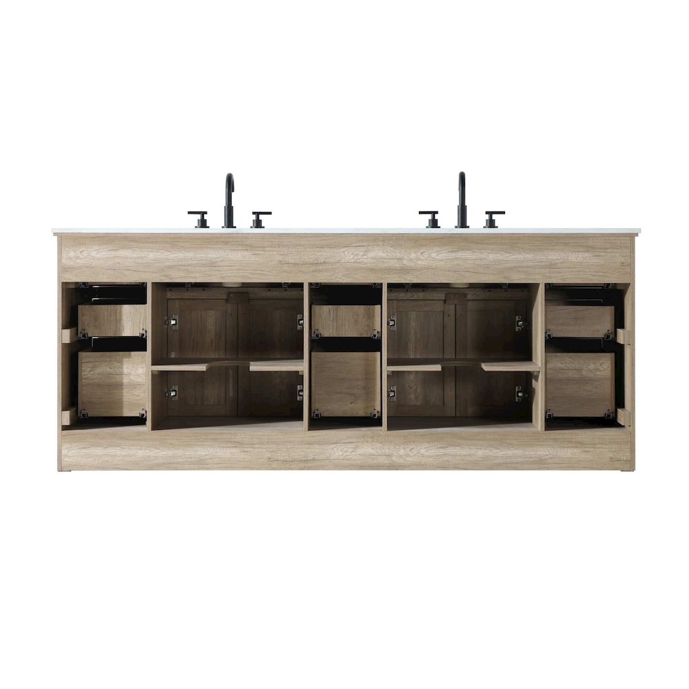 84 inch Double Bathroom Vanity in Natural oak