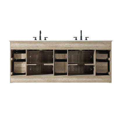 84 inch Double Bathroom Vanity in Natural oak