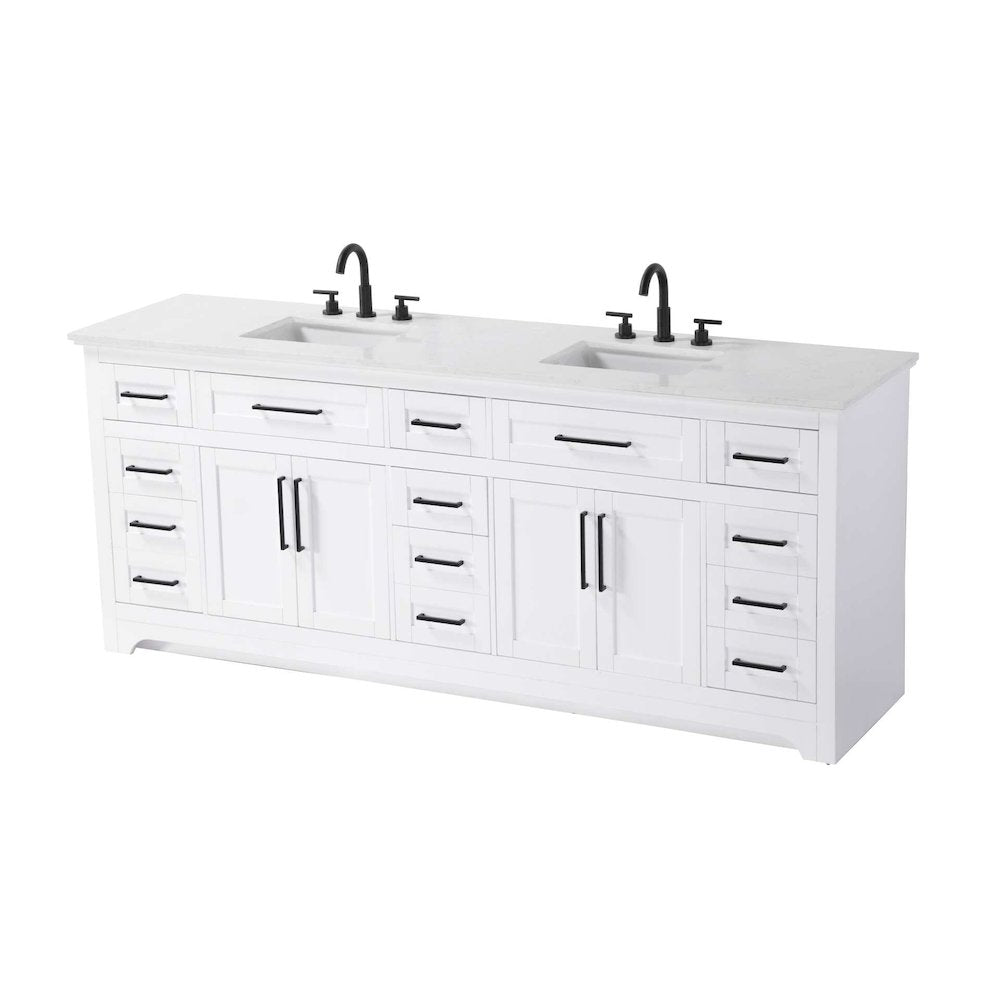 84 inch Double Bathroom Vanity in White