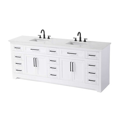 84 inch Double Bathroom Vanity in White