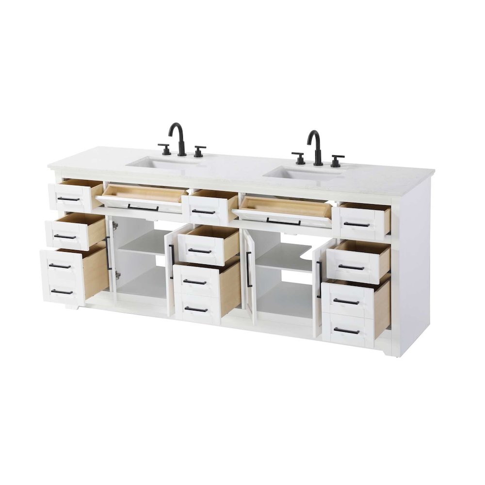 84 inch Double Bathroom Vanity in White