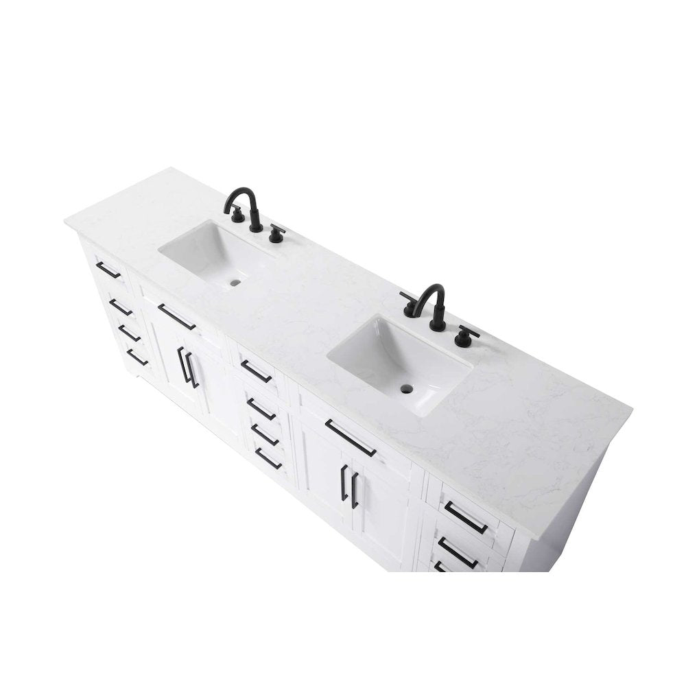 84 inch Double Bathroom Vanity in White