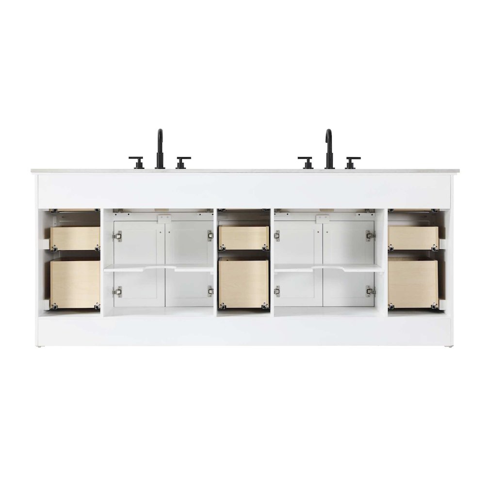 84 inch Double Bathroom Vanity in White