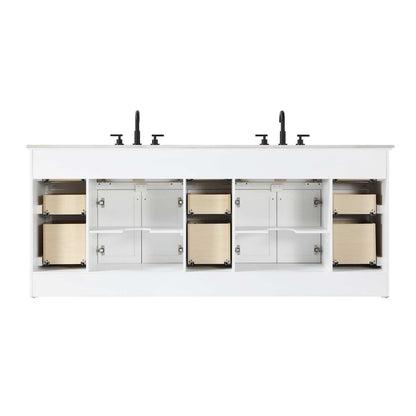 84 inch Double Bathroom Vanity in White