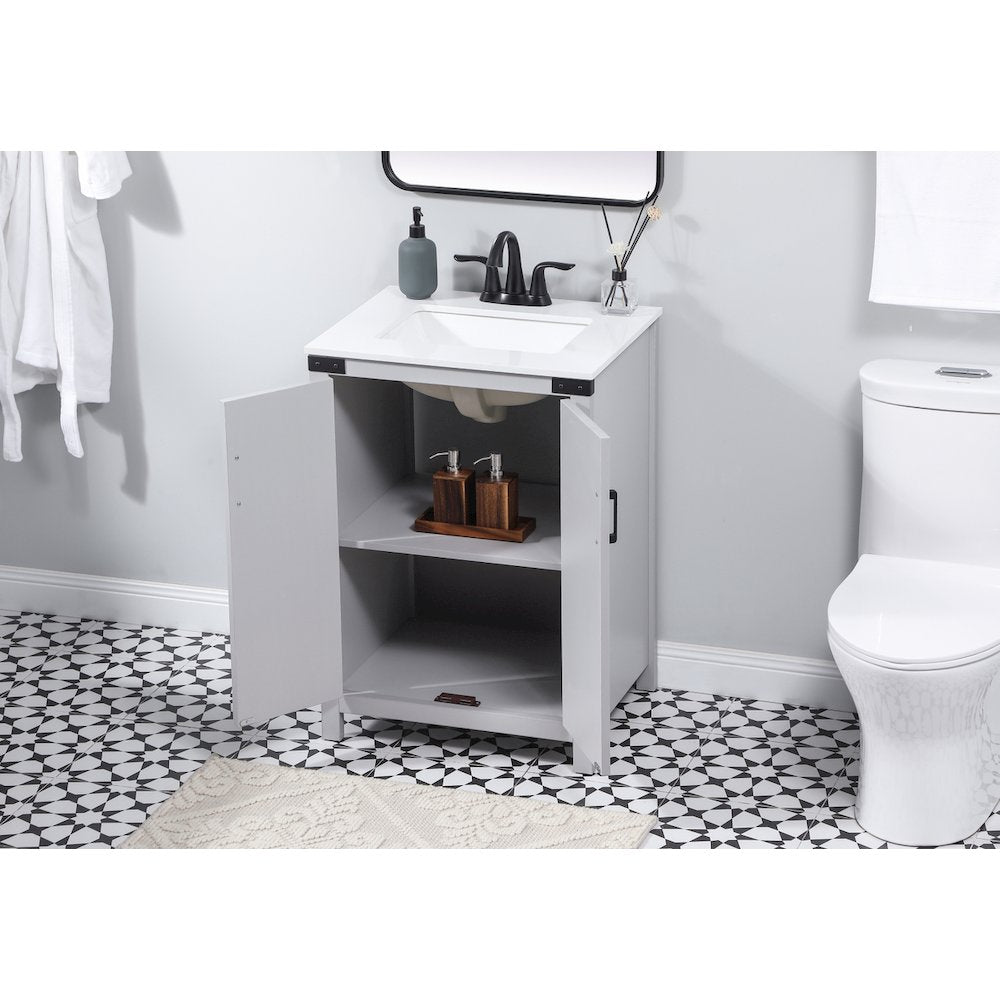 24 inch Single bathroom vanity in grey