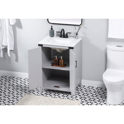24 inch Single bathroom vanity in grey