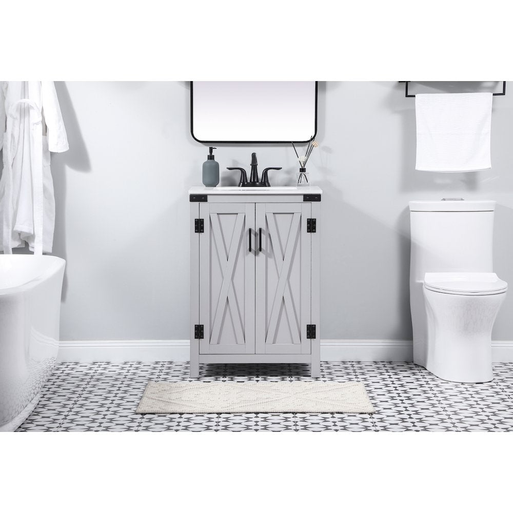 24 inch Single bathroom vanity in grey