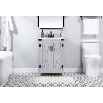 24 inch Single bathroom vanity in grey