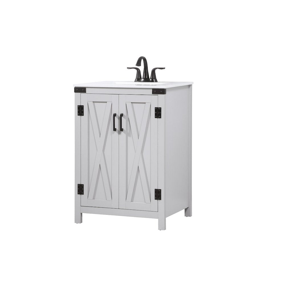24 inch Single bathroom vanity in grey