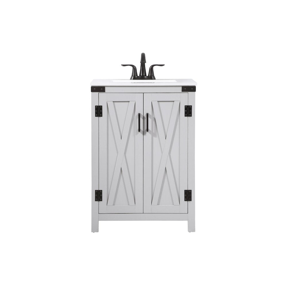 24 inch Single bathroom vanity in grey