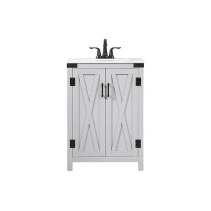 24 inch Single bathroom vanity in grey