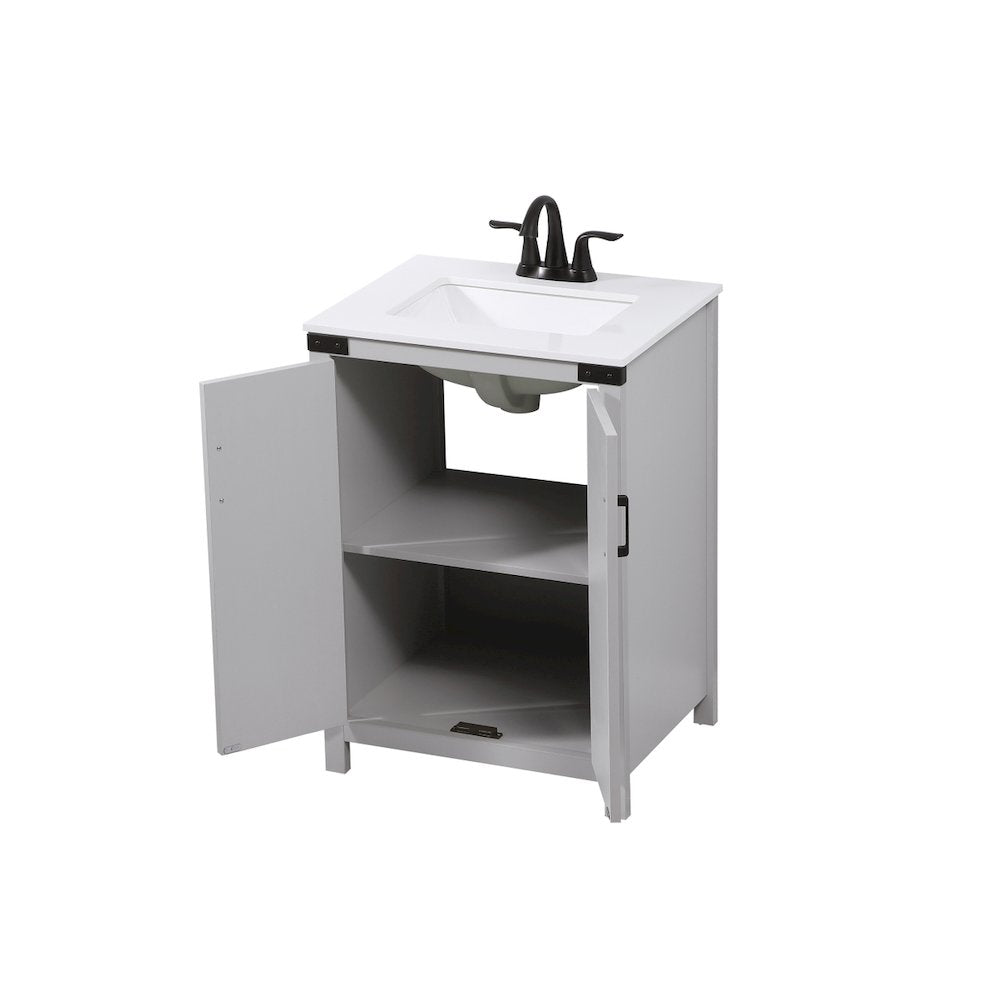 24 inch Single bathroom vanity in grey
