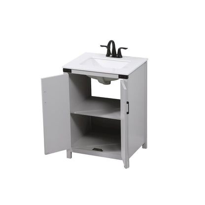 24 inch Single bathroom vanity in grey