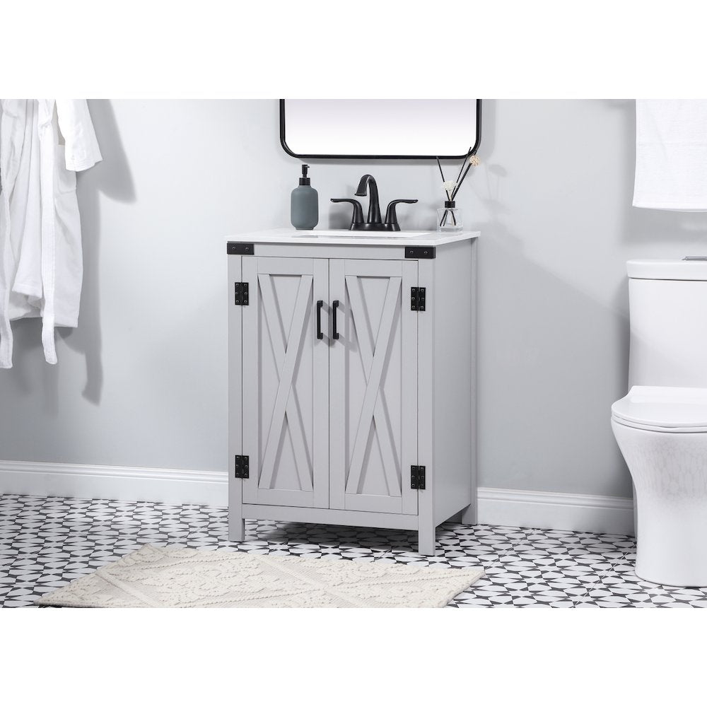 24 inch Single bathroom vanity in grey