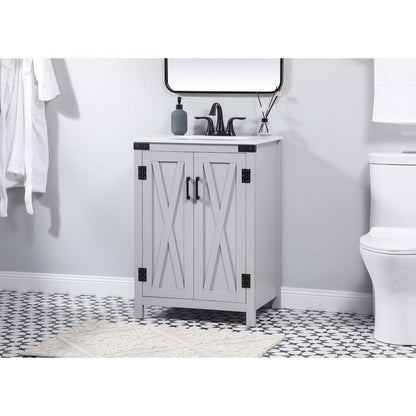24 inch Single bathroom vanity in grey